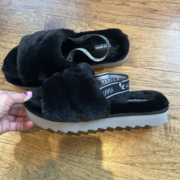 UGG Koolaburra Fluffy Slingback Sandal 8 black gray - Picture 5 of 10